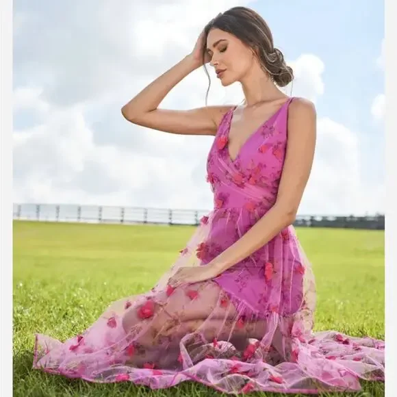Dress the Population | Dresses | Dress The Population Floral Sleeveless Pink  Dress Xs | Poshmark